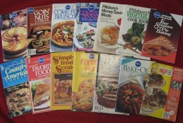 Lot of 15 Vtg Cookbooks Pillsbury Bake-Off Pies Cookies Holiday Brunch More 1-A - £16.74 GBP