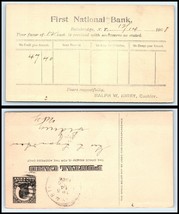 1908 US Postal Card - First National Bank, Bainbridge, New York J4 - £2.36 GBP