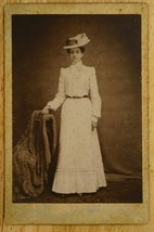 CDV Cabinet Photo Darnell Photographer Radford Virginia Early 1900s Day Dress - £15.81 GBP