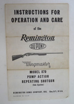 Remington 870 pump action Rep shotgun care owners guide brochures - $36.00