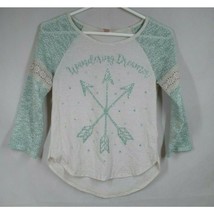 Arizona Jeans Girl&#39;s Wandering Dreams Beaded Metallic Shirt Size Large 14 - £11.45 GBP
