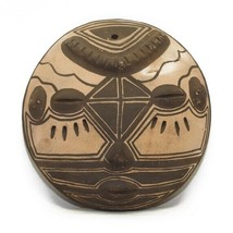 Vintage Pottery African or Mayan Mask Handmade Painted Mat Art Wall Hanging - £19.82 GBP