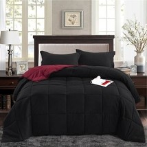 Twin/Twin XL Traditional Microfiber Reversible 3 Piece Comforter Set in Black/Ma - $2,627.75 MXN