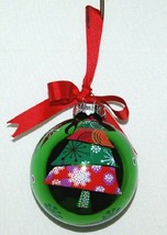 Ganz EX17055 Christmas Tree Ball Ornament Color Green Glass image 2