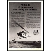 1971 Bell Helicopter Chopper Vintage Print Ad Construction Prairies Wall Art - £8.36 GBP