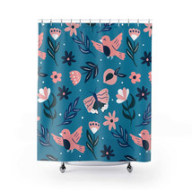 Floral With Birds and Butterfly Stylish Design 71&quot; x 74&quot; Elegant Waterproof Show - £56.11 GBP
