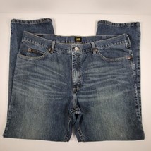 Lee Jeans 42x32 Men&#39;s Regular Fit Straight Leg Blue Denim Casual Classic Modern - £14.09 GBP
