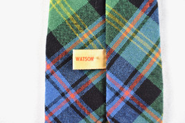Vtg Lochcarron Necktie Blue Plaid 100% Wool 51” Pointed Classic Scottish... - £15.68 GBP