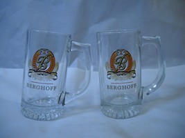 Set of 2 BERGHOFF Glass MUGS from BUDWEISER - £23.47 GBP