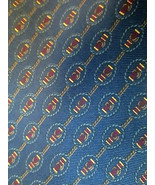 Men&#39;s Vintage LANVIN Italy Navy Blue Tie Foulard Print 100% Silk  LONG X... - £26.14 GBP