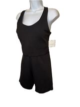 Laundry by Shelli Segal Black Active Romper One Piece Workout Yoga SZ L NEW - $38.81