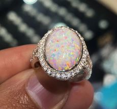 Certified Natural Opal Ring 925 Sterling Silver Bridesmaid Certified Opal Ring - £143.88 GBP