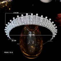 New Fashion Pearl Crown Bridal  Headgear Retro Crystal Headband For Wedding Tiar - £94.51 GBP
