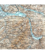 Map Sallanches Bonneville Southern France Rare 1914 Lithograph WW1 Era WHBS - €52,29 EUR