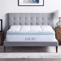 Mattress Topper With Gel Memory Foam And Down Alternative By Lucid, 4, Queen. - £163.83 GBP