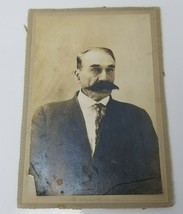 Epic Mustache Man Portrait Rector of Nebraska Photo Antique 1910 - £12.11 GBP