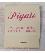 PIGALE EXOTIC DANCERS CLUB ADVERTISING MATCHBOOK COVER GATINEAU QUEBEC C... - $17.80 CAD