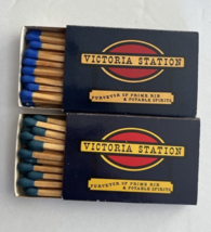 Lot 2 Victoria Station Purveyor of Prime Rib &amp; Potable Spirits Matchbox - $5.69
