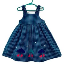 Funtasia Too Girls Size 4T Blue &amp; Green Plaid Appliqued Umbrella Jumper ... - £11.95 GBP