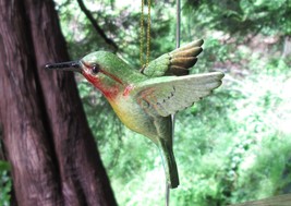 Hummingbird Hanging Ornament 4&quot; Polystone Bird Choose from 3 Colors - £10.23 GBP+