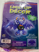 Halloween SIlly Blow Up Blinking Hanging Light Purple Vampire Bat  - £19.73 GBP