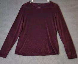 Lafayette 148 Womens Shirt Top Silk Spandex Stretch Rayon Purple Career ... - $19.95