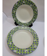 Mikasa Tartan Blue Plaid Shallow Soup Bowl Fine China L3120 4 PC Lot - $28.45