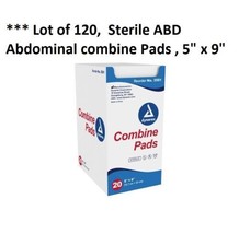 120 Count Abdominal ABD Combine Pads Sterile 5x9 Bandages Wound Dressing... - £42.03 GBP