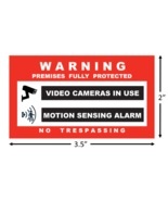 Video Camera + Motion Sensor Warning Security Stickers / 6 Pack + FREE S... - £4.52 GBP