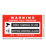 Video Camera + Motion Sensor Warning Security Stickers / 6 Pack + FREE S... - $5.75