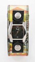 Relic Reloj Mujer Acero Inoxidable Plata Holograma Ancho Cuero Gris Cuarzo - £27.80 GBP