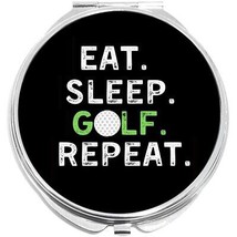 Eat Sleep Golf Repeat Compact with Mirrors - Perfect for your Pocket or ... - $11.76