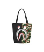 Shark Camo Canvas Tote Bag Two Sides Printing - $24.43 CAD