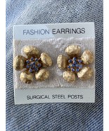 VINTAGE BEAUTIFUL DESIGNER SIGNED NAPIER GOLD TONE  EARRINGS - €16,96 EUR