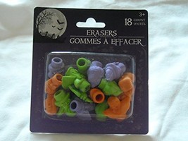 Halloween Pencil Top Erasers - Package of 18 - Pumpkins, Dracula,Witch, Frankens - £6.34 GBP