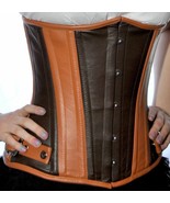 High Quality Brown Genuine Leather Fashion Underbust Corset - £68.09 GBP