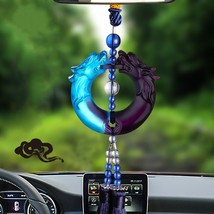 Car Double  Tel Pendant Decoration Charm Automobiles Rearview Mirror Hanging Orn - £86.22 GBP