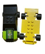 LEGO Yellow Car Vehicle Base &amp; Green Racer Racecar - $7.91