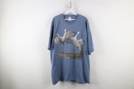 Vintage Y2K Streetwear Mens 2XL XXL Faded Nature Sandhill Crane T-Shirt Blue - £31.22 GBP