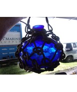 Vintage Large Japanese Blown Glass vessel royal blue Buoy Ball 12 Inch - $255.64 CAD