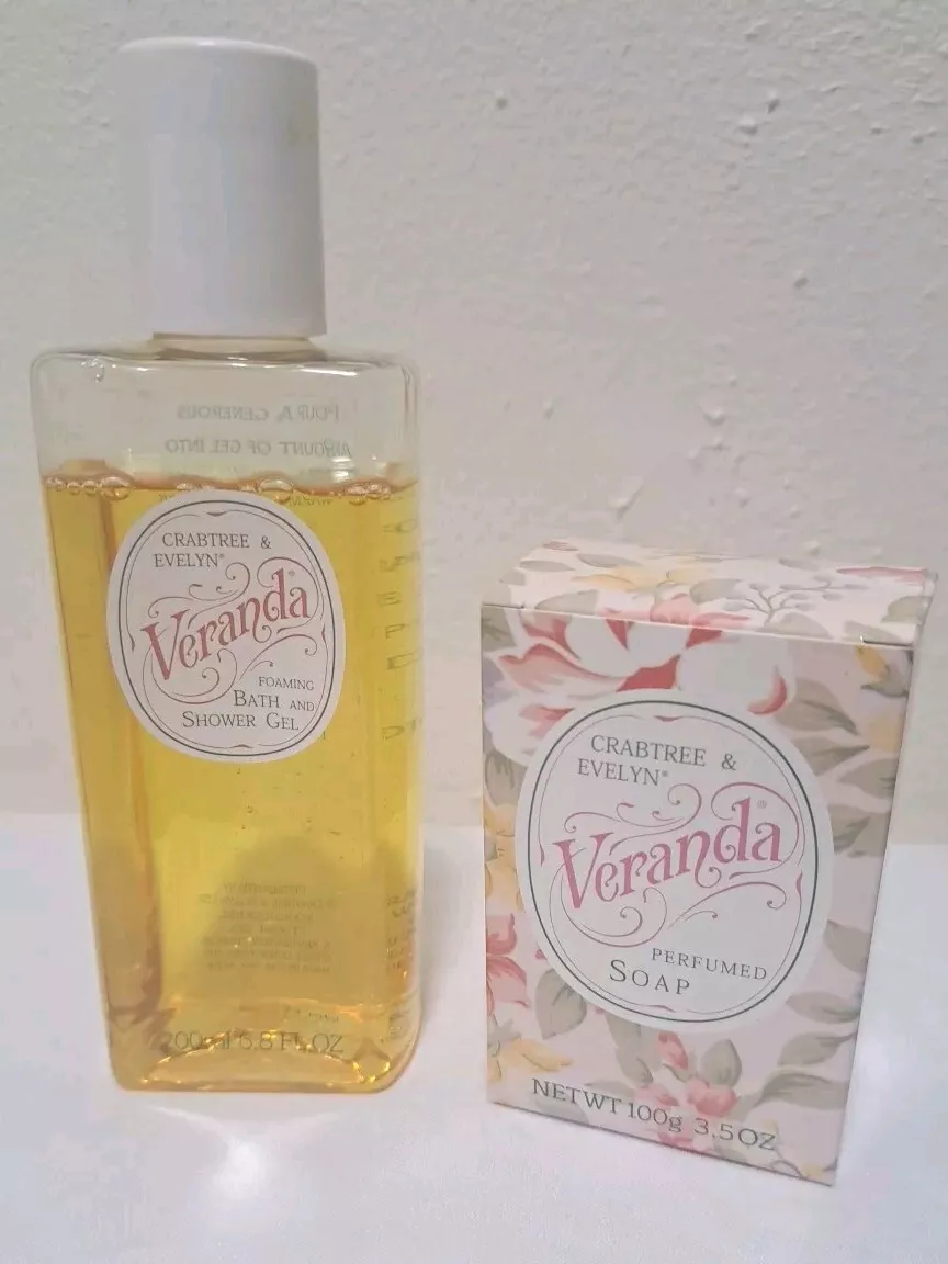 Crabtree &amp; Evelyn VERANDA Bath &amp; Shower Gel 6.8 Oz + Perfumed Soap 3.5 O... - £54.07 GBP