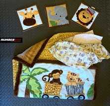 Safari Animals Cotton Baby Crib Bedding Bed Sheets Lion Giraffe Monkey Elephant - £47.47 GBP