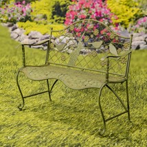 Zaer Ltd. International Classic Iron Garden Bench with Nature Scenery (Moose &amp; E - £242.08 GBP