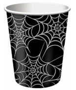 Halloween Black Spider Webs 8 9 oz Cups Cup Party - $4.36