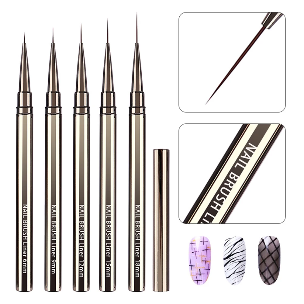 1 PC Nail Art Drawing Pen French Stripe Liner Brush Tips Line Stripes DIY - £7.57 GBP+
