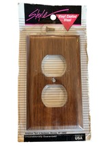 Vtg Style Outlet Cover Plate Cover Vinyl Coated Steel Faux Wood 1996 NY ... - $279.41 MXN