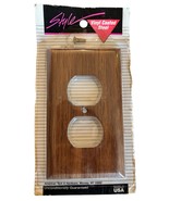 Vtg Style Outlet Cover Plate Cover Vinyl Coated Steel Faux Wood 1996 NY ... - $279.41 MXN