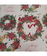 CHRISTMAS WRAPPING PAPER GIFT WRAP Vintage Merry Christmas Wreaths - €9,92 EUR