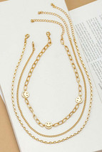 Three chain necklaces with smiley face stationed - £12.53 GBP