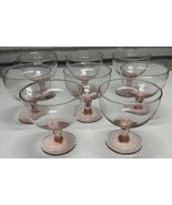 8 VTG Pink Depression Glass Sherbet Dessert Glass Glasses Set MCM Glassware - $553.54 MXN